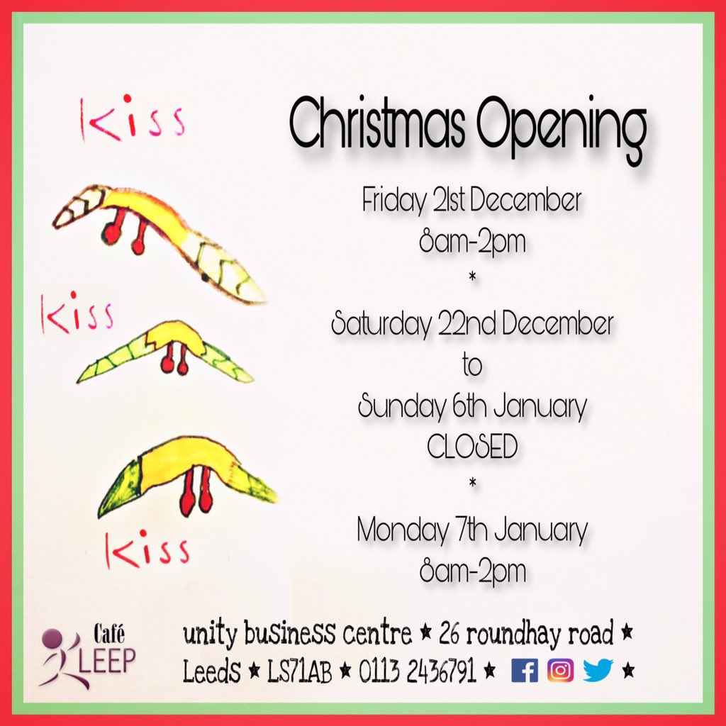 Christmas opening Hours Cafe
