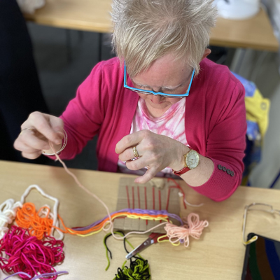 Susan knitting