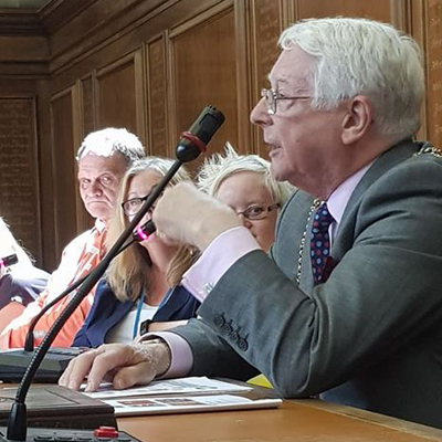 Susan at a People's Parliament meeting